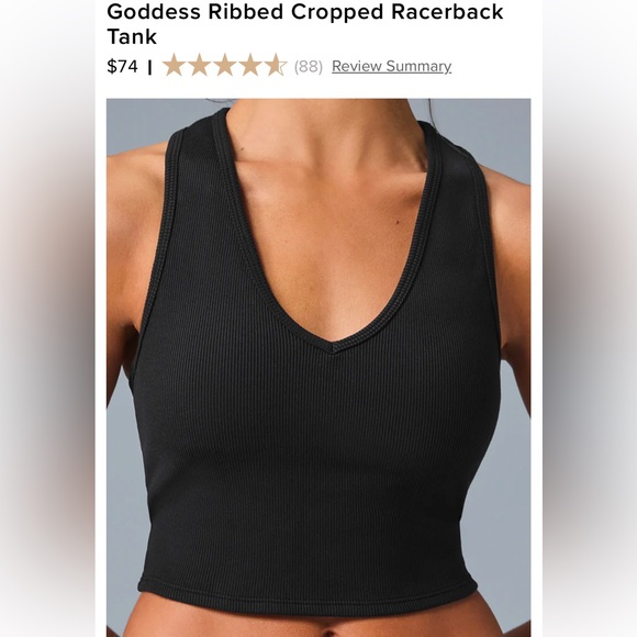 Alo Goddess Ribbed Cropped Racerback Tank - Picture 3 of 5